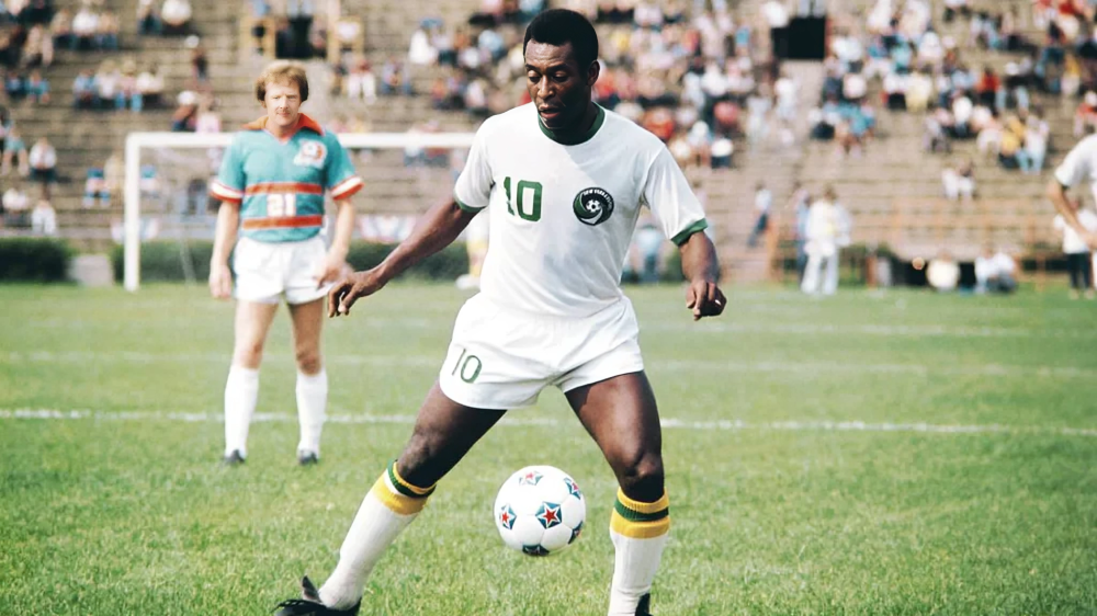 Pelé con la camiseta del New York Cosmos